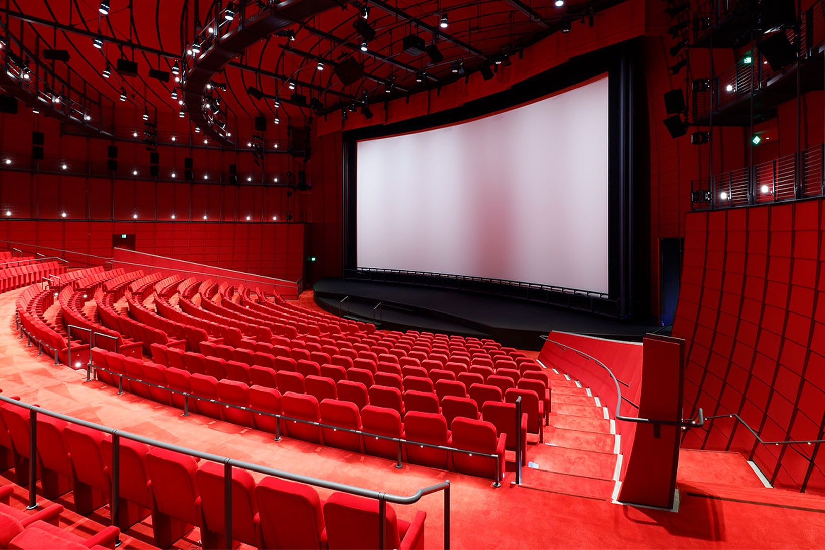 Academy Museum of Motion Pictures Building red interior movie theatre cinema