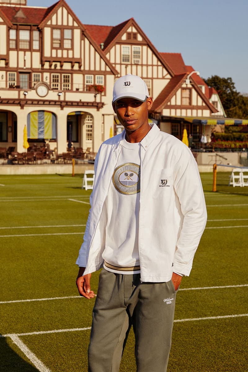 Wilson x KITH Sportswear collection white tee jacket cap gray pants