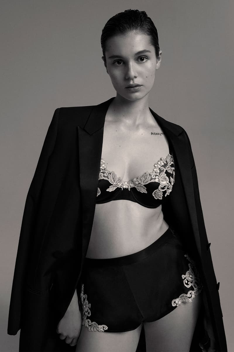 La Perla "ICONS WEARING ICONS" black maison bra blazer