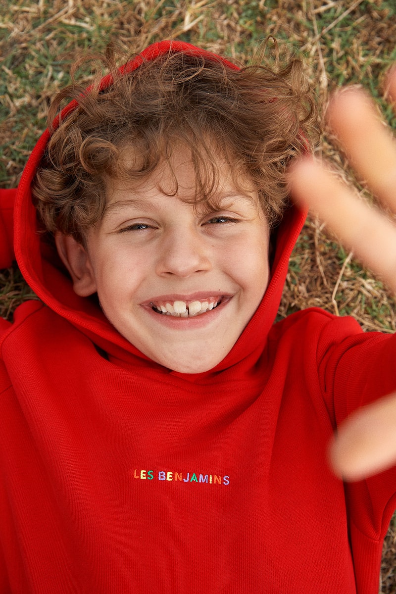 Les Benjamins' "Essentials 3.0" collection red hoodie kidswear