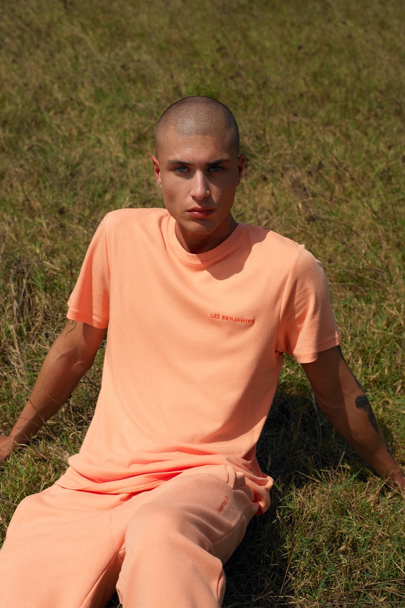 Les Benjamins' "Essentials 3.0" collection orange tee sweatpants mens