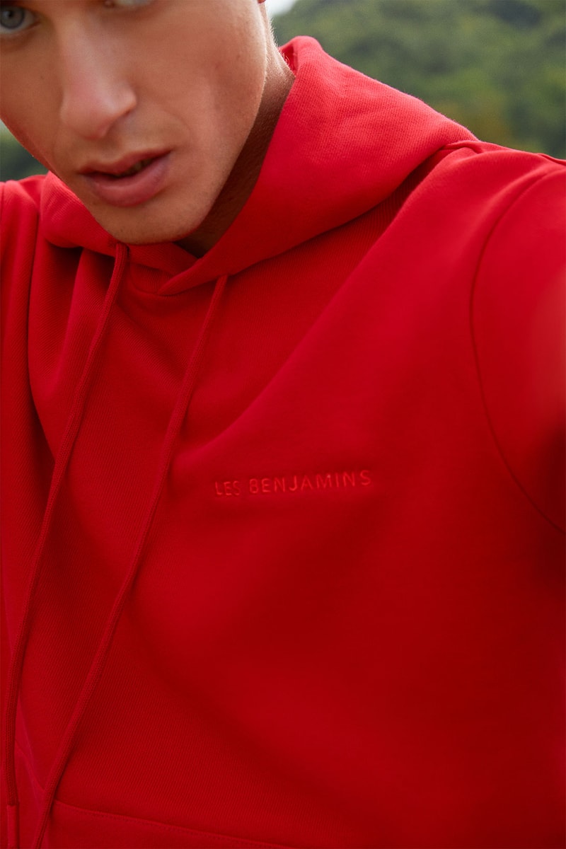 Les Benjamins' "Essentials 3.0" collection red hoodie mens