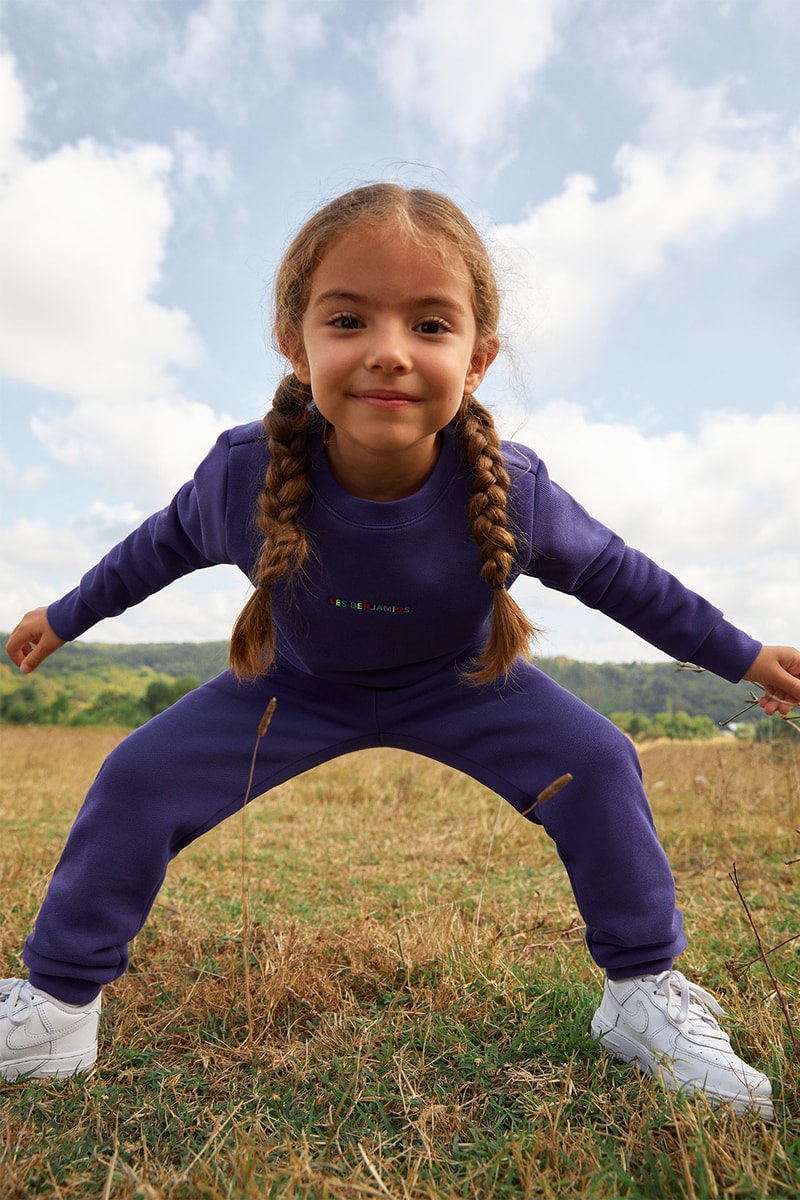 Les Benjamins' "Essentials 3.0" collection purple sweatshirt sweatpants kidswear