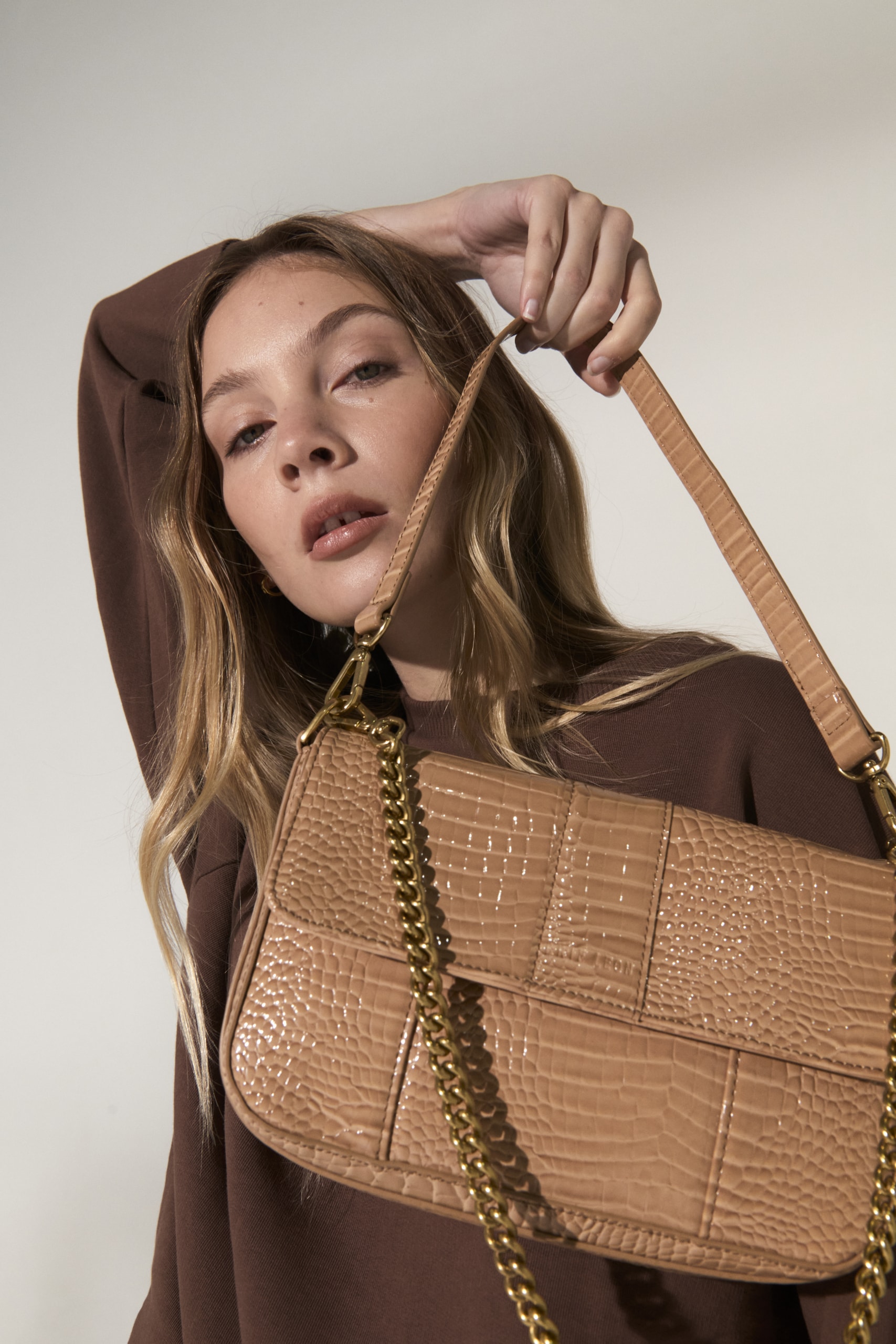 Brie Leon brown vegan leather handbag