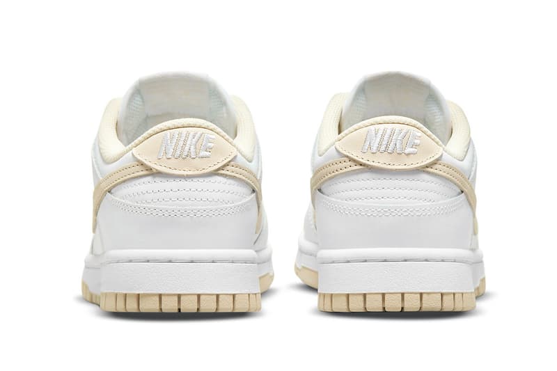 Nike Womens Sneakers Dunk Low Pearl White Beige Footwear Shoes Kicks Heel