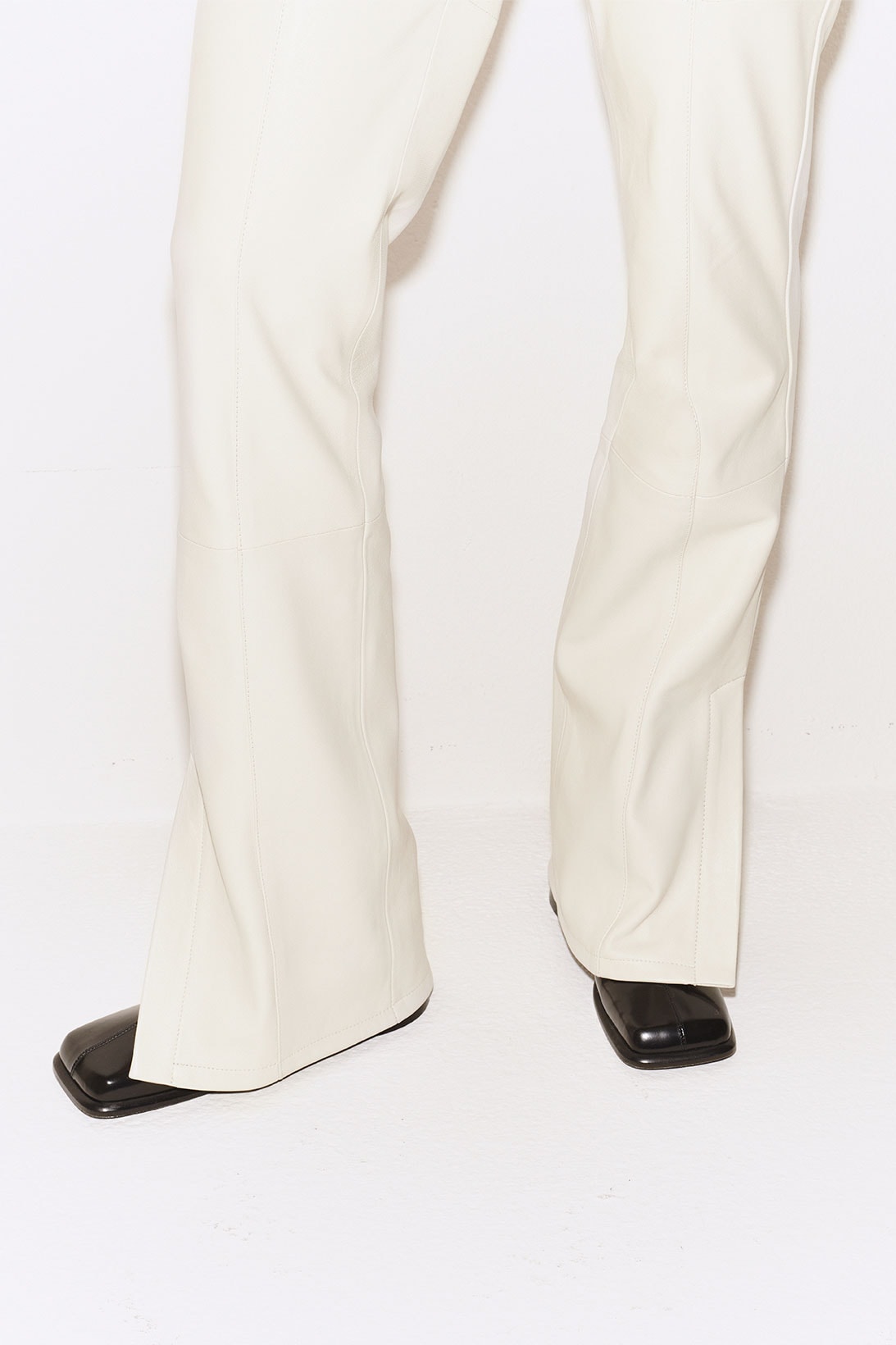 Wandler denim leather trousers collection Aster white