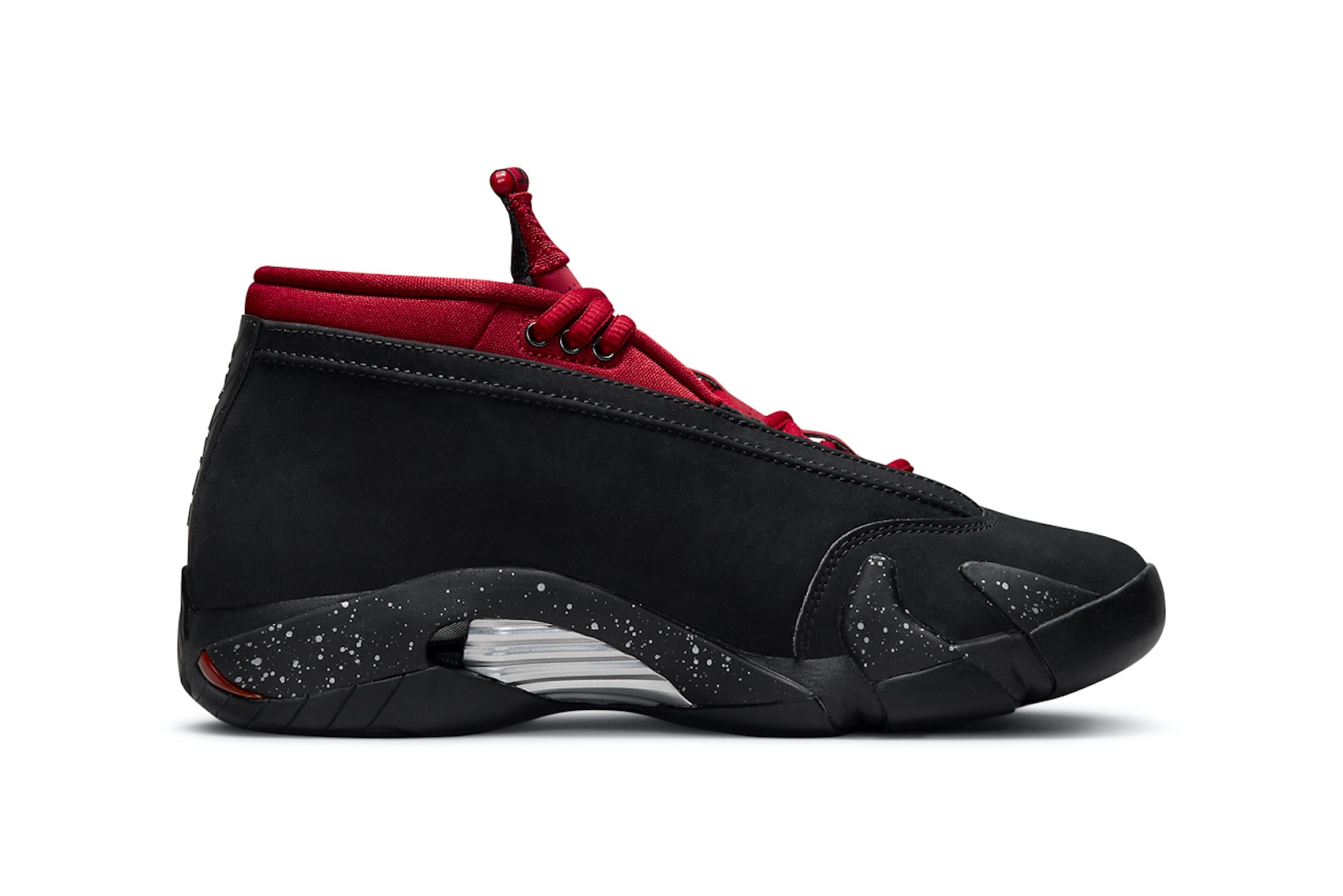 Nike Womens Air Jordan 14 AJ14 Low Red Lipstick Black Sneakers Footwear Kicks Sneakerhead Shoes Lateral