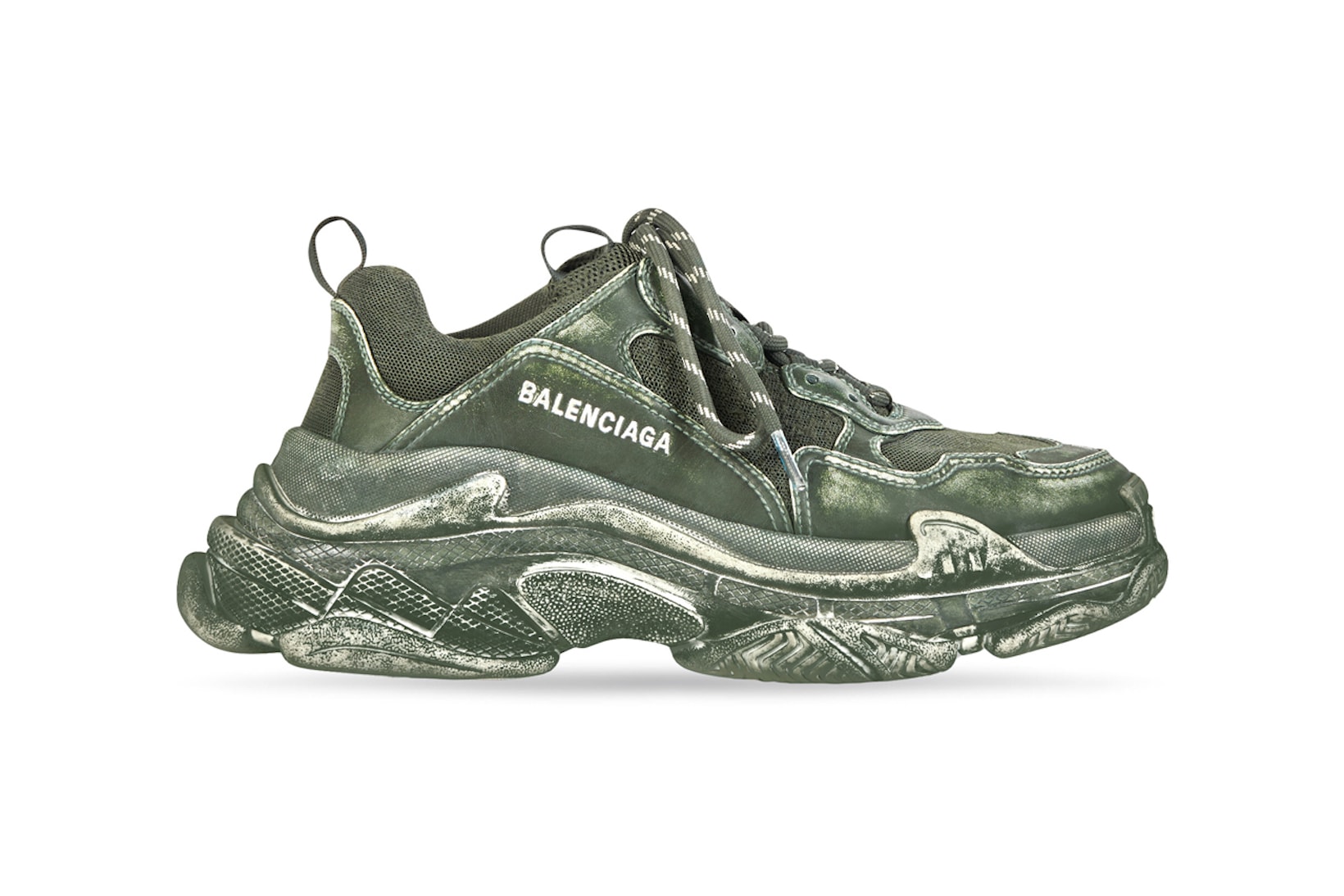 Balenciaga Triple S Sneakers Footwear Shoes Kicks Sneakerhead Faded Colorways Olive Green