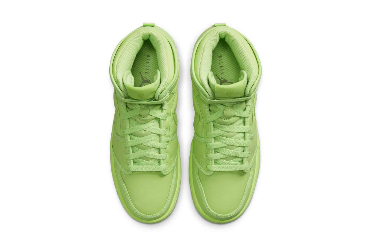 Billie Eilish Air Jordan 1 AJ1 KO Collaboration Volt Green Shoelaces Collar TOngue
