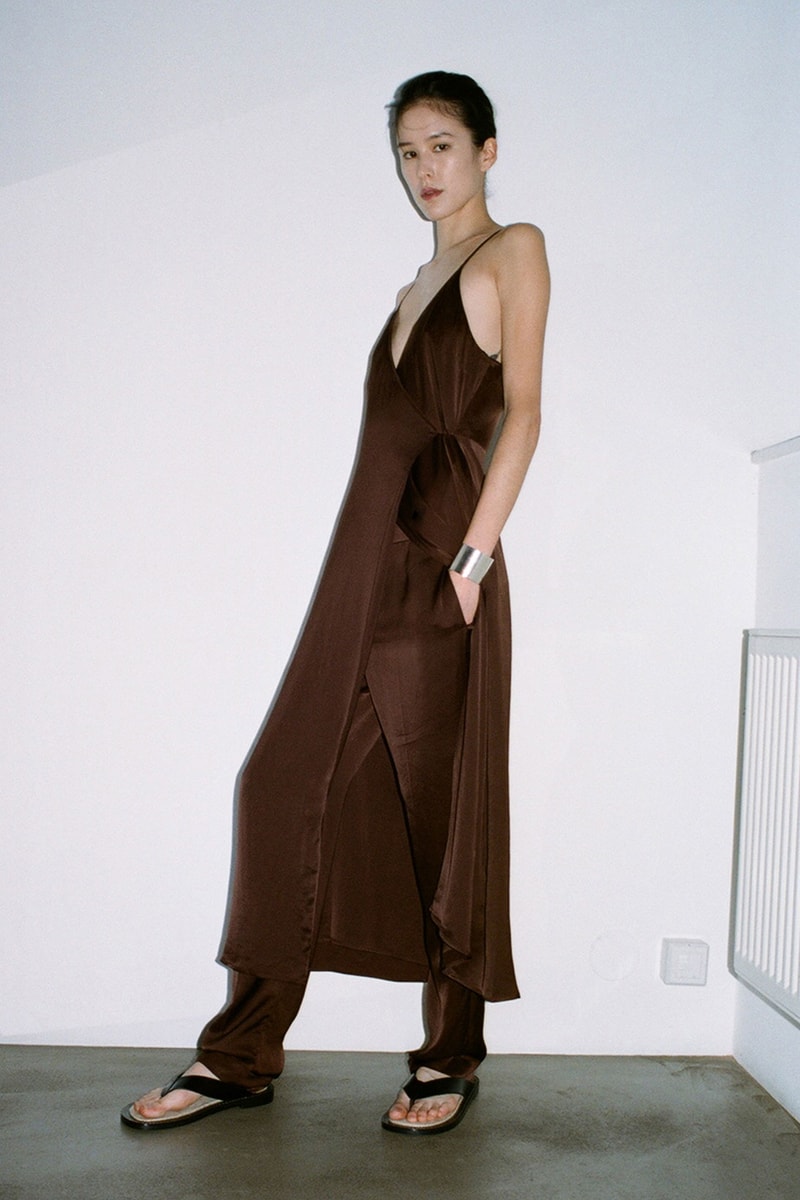 BITE Studios' Autumn/Winter 2021 Collection brown silk dress