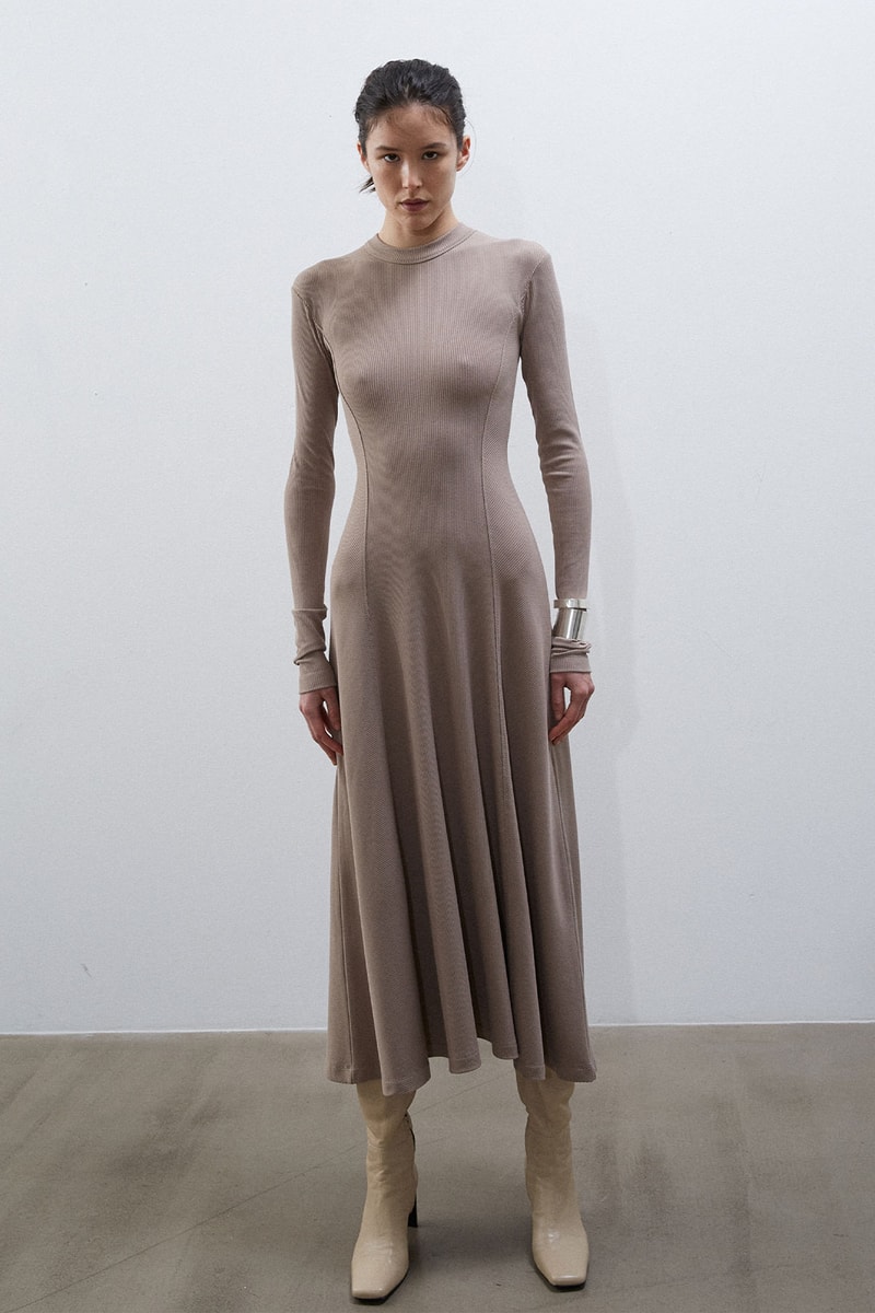 BITE Studios' Autumn/Winter 2021 Collection neutral silk dress