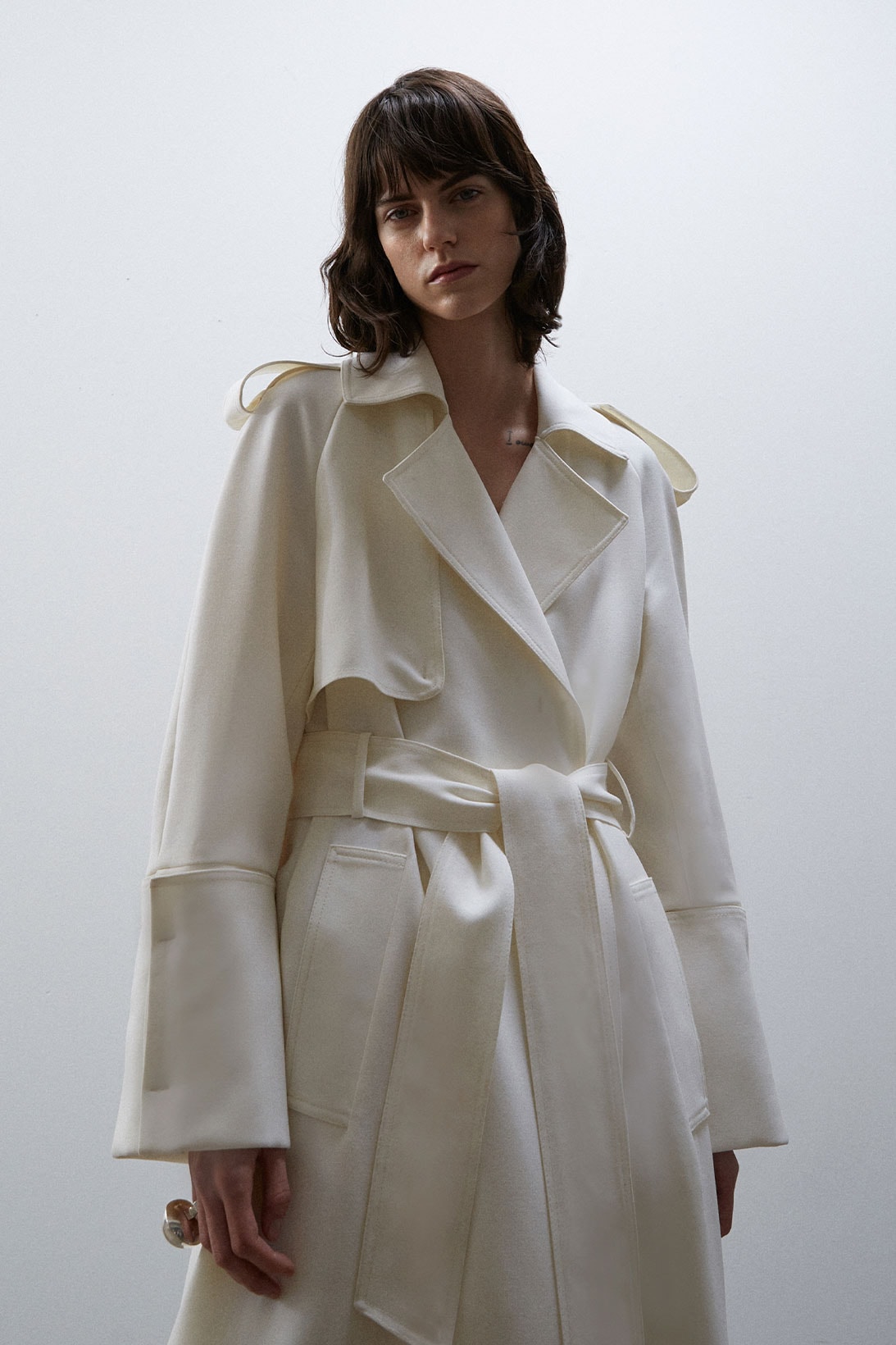 BITE Studios' Autumn/Winter 2021 Collection ivory trench coat