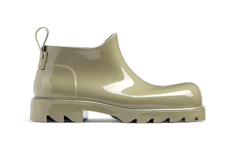 Bottega Veneta's Stride Ankle Boots Travertine side view