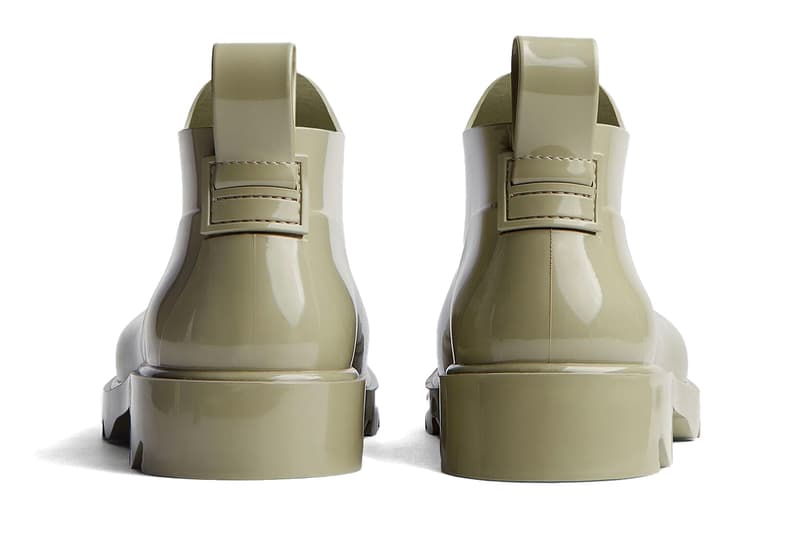 Bottega Veneta's Stride Ankle Boots Travertine back view