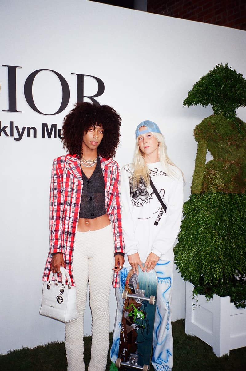 Briana King Skateboarder Model Skater Christian Dior Designer Of Dreams Exhibition Exhibit Brooklyn Museum Opening New York Fashion Week Red Plaid Coat Lady Dior Bag White