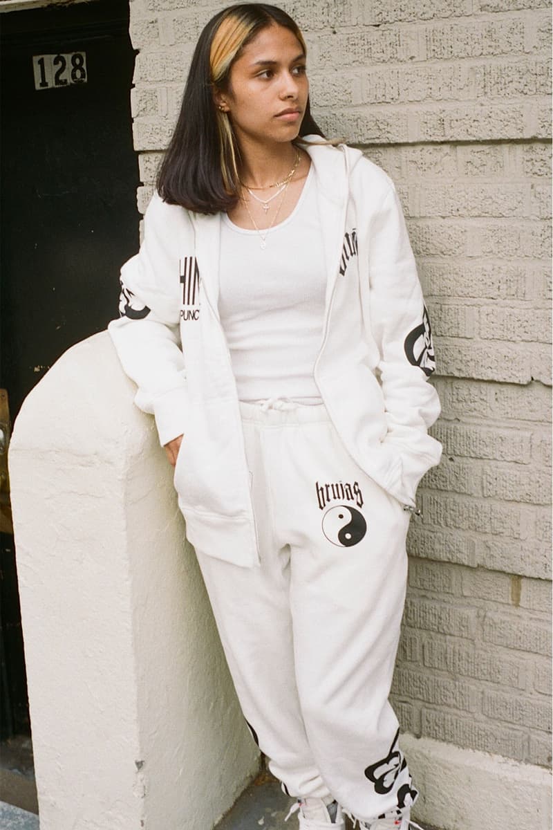 BRUJAS "WORLD SHINE" Collection white sweatsuit ying yang