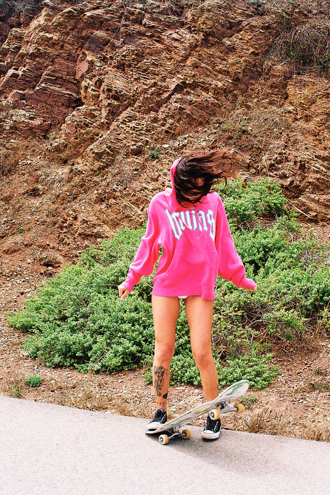 BRUJAS "WORLD SHINE" Collection neon pink hoodie