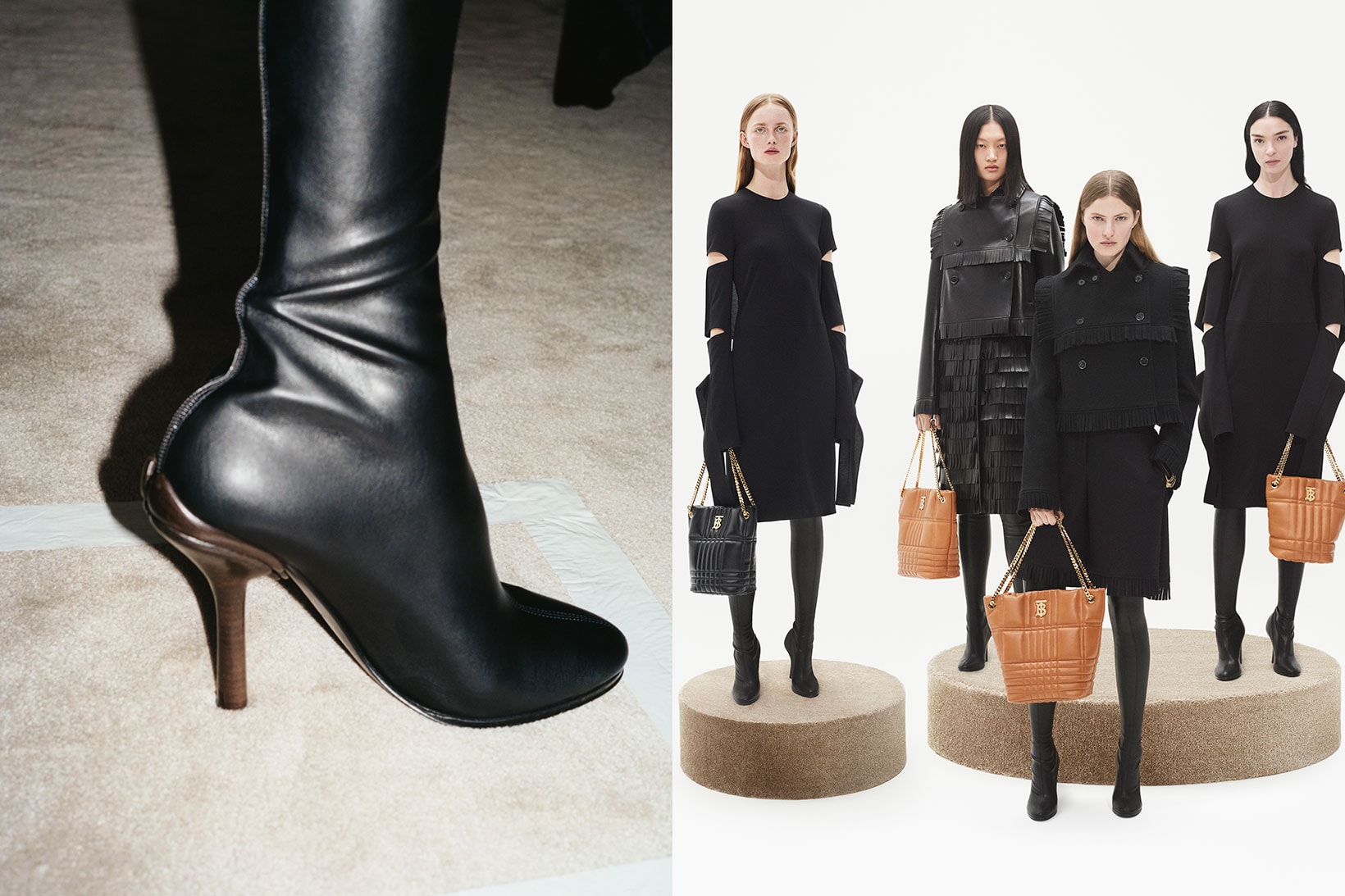 Burberry Fall/Winter 2021 FW21 Collection Campaign Riccardo Tisci Heels Dress Coat Bag