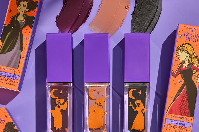 colourpop disney hocus pocus coven crew collaboration eyeshadow lipstick