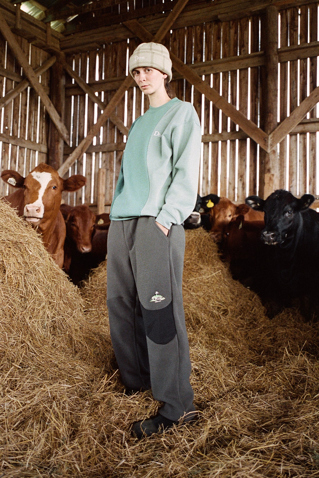 Dime Fall 2021 Drop 1 Collection Lookbook Beanie Sweater Sweatpants Cows