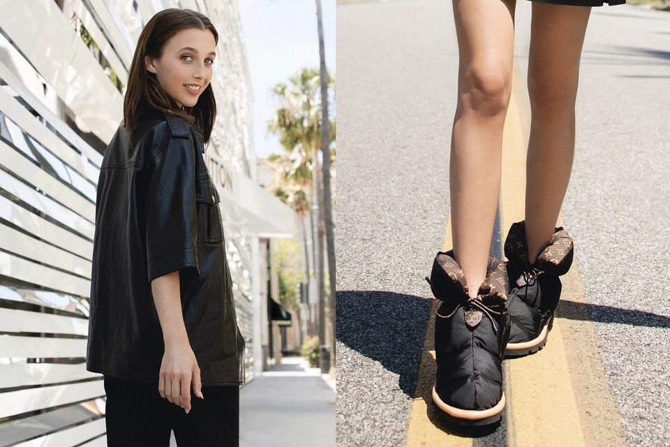 Emma Chamberlain Reps Louis Vuitton In Mini Skirt And Black Boots – Footwear  News