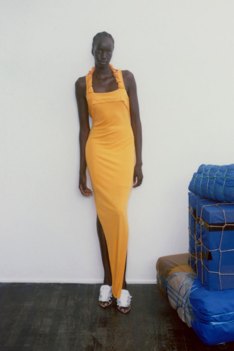 Helmut Lang Spring Summer 2022 SS22 Lookbook Yellow Mustard Dress