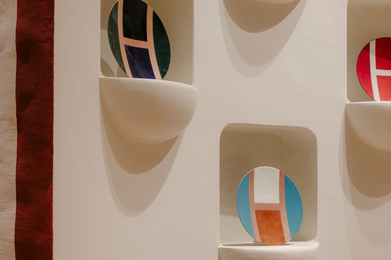 Hermés "Collection for the Home 2021-2022" colorful centrepieces on wall