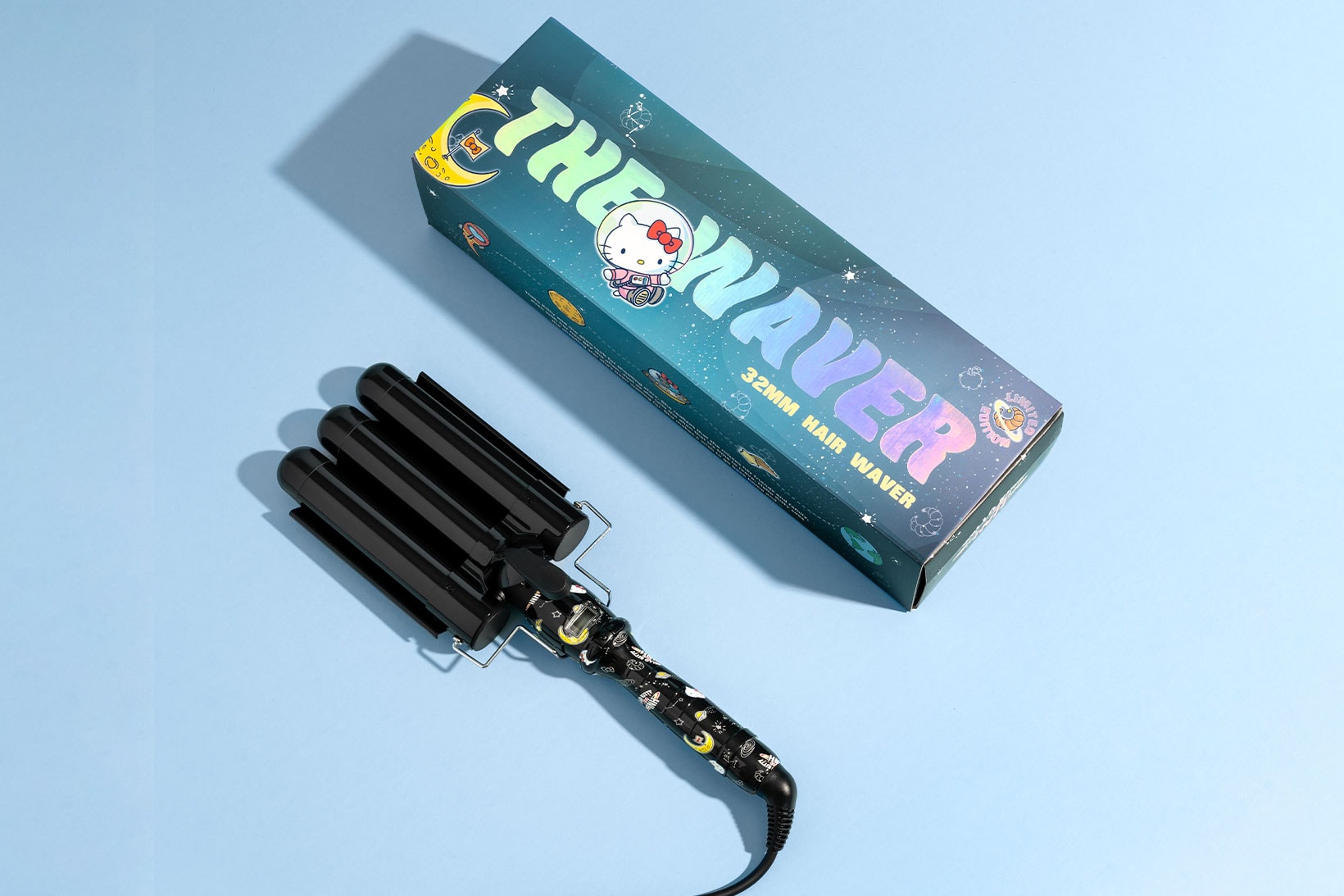 Insert Name Here x Hello Kitty Haircare collaborative set waver heat styling tool