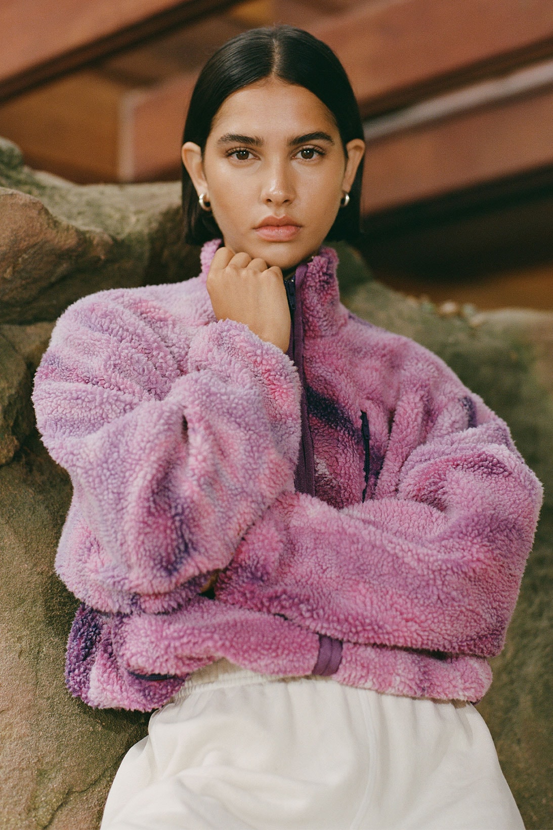 John Elliott womens fall/winter 2021 collection pink fleece