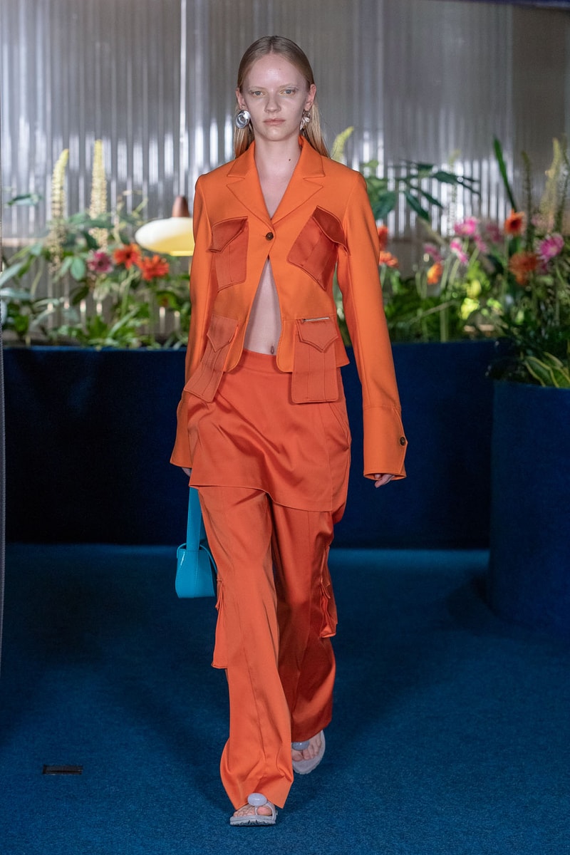 kiko kostadinov womenswear spring summer 2022 ss22 runway orange suit