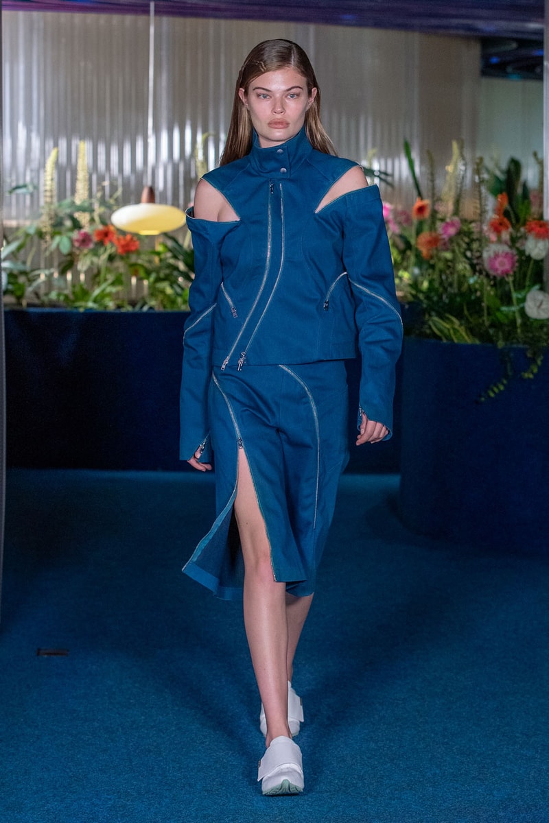 kiko kostadinov womenswear spring summer 2022 ss22 runway matching top bottom zipper