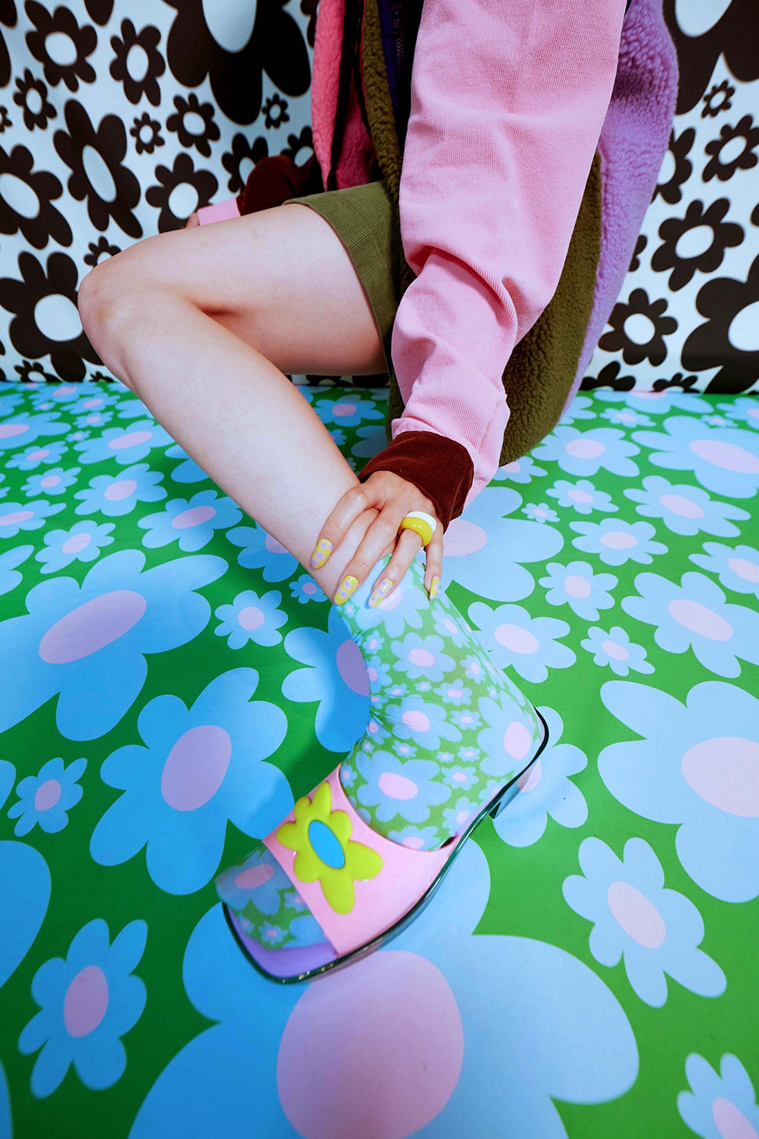 Melissa Lazy Oaf Mules Sandals Collaboration FLower Socks Sweater