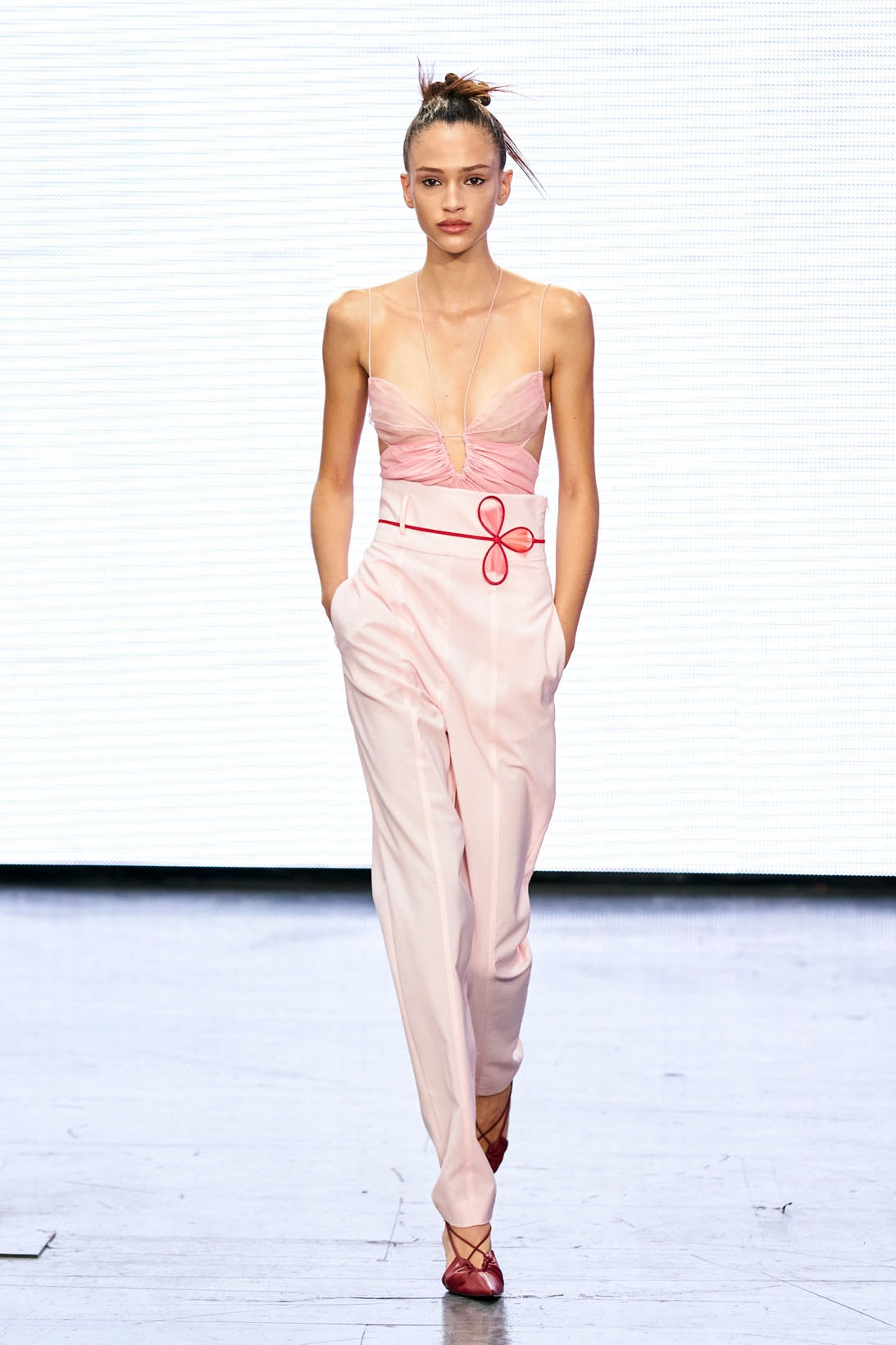 Nensi Dojaka London Fashion Week LFW Spring/Summer 2022 SS22 Runway Sheer Top Trousers
