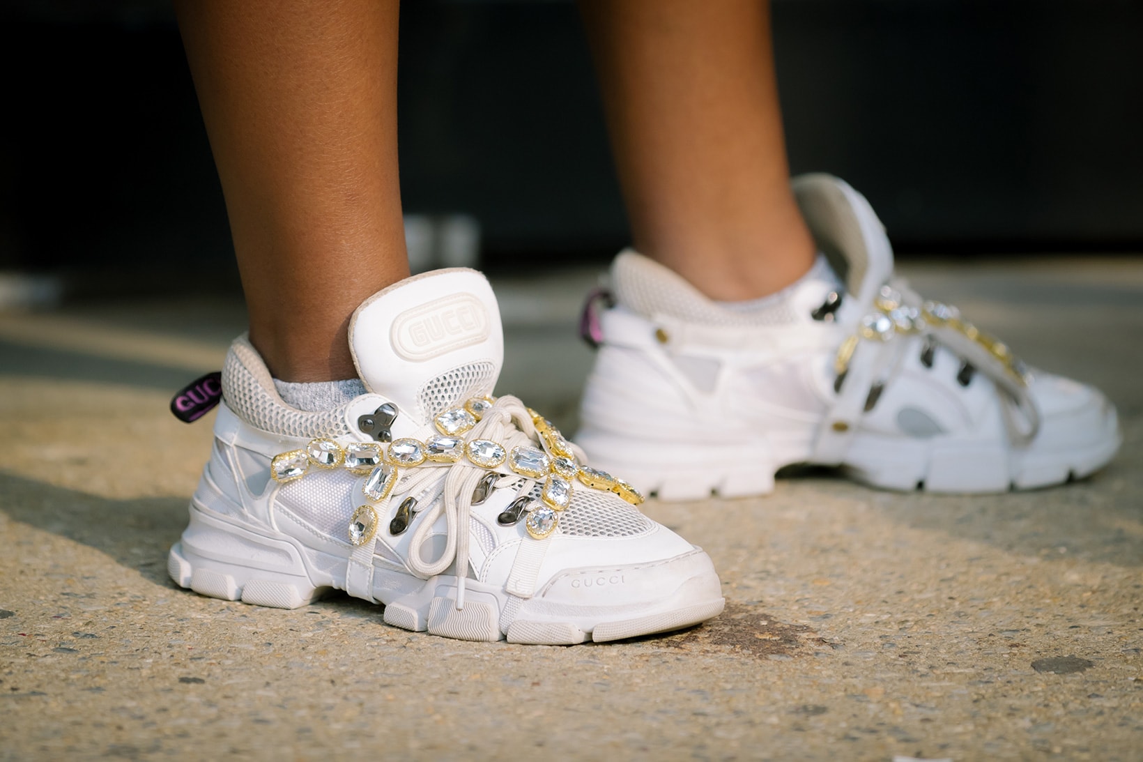 Gucci Sneakers White New York Fashion Week SS22 Best Street Style Trends Spring Summer 2022 Influencer