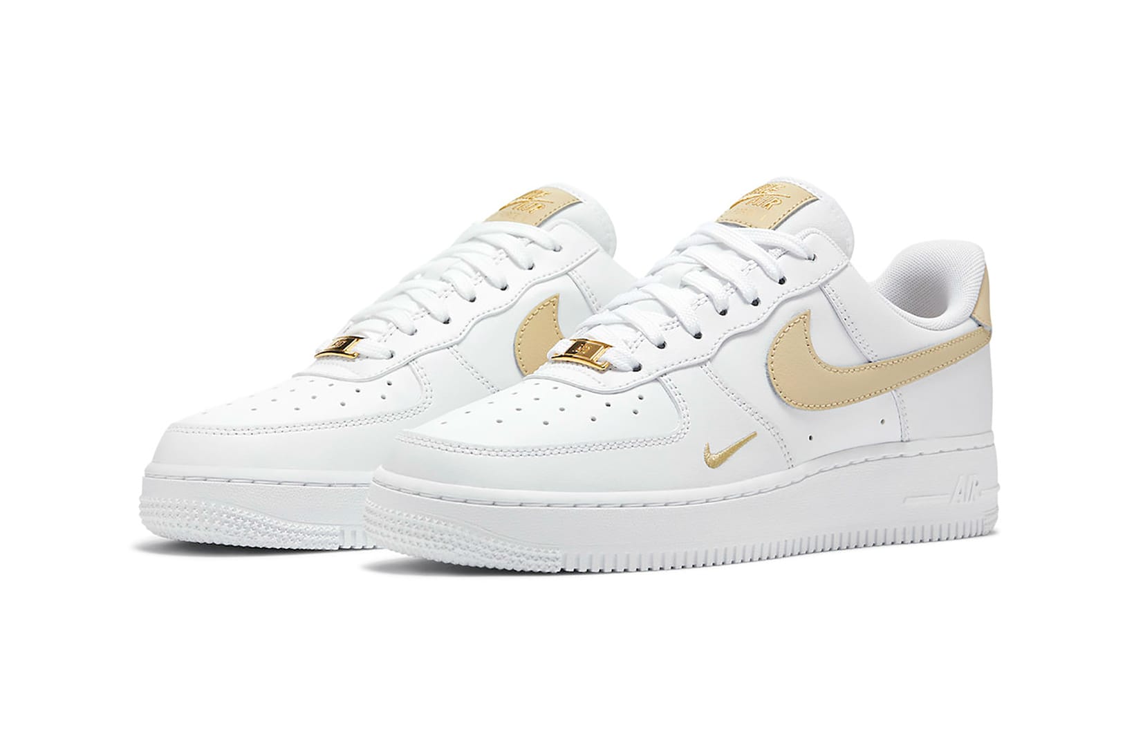 white air force with beige