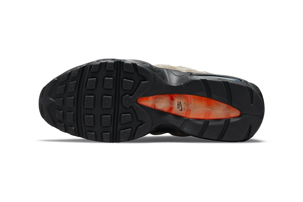 Nike Air Max 95 AM95 Khaki Black Orange Toggle Speed Lacing Outsole