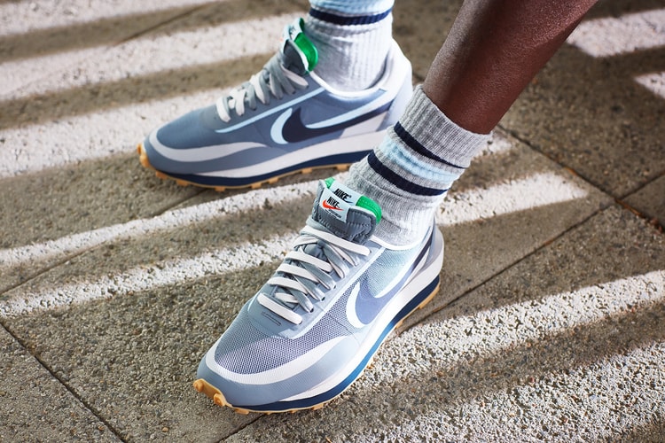 An Official Look at the Gray CLOT x sacai x Nike LDWaffle