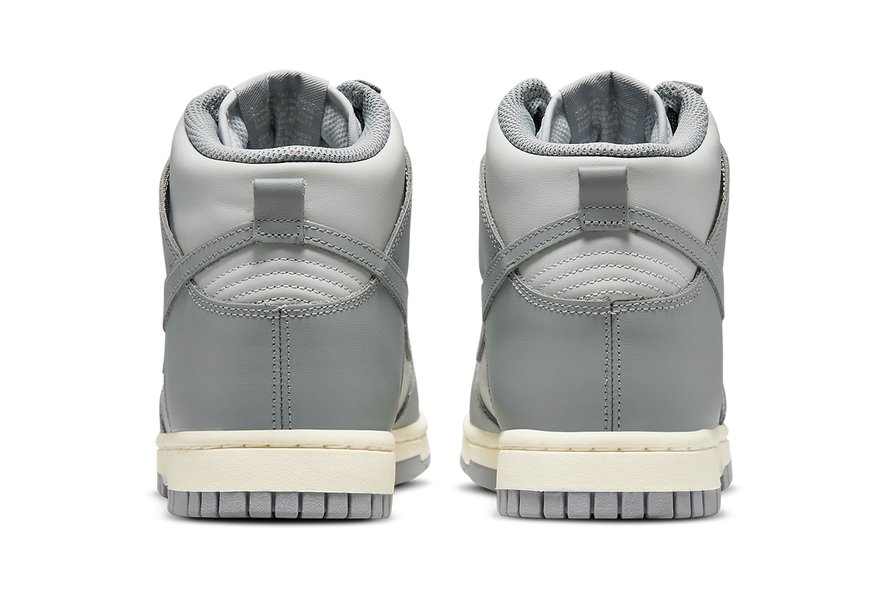 Nike Dunk High Gray Tonal Heel Back Details