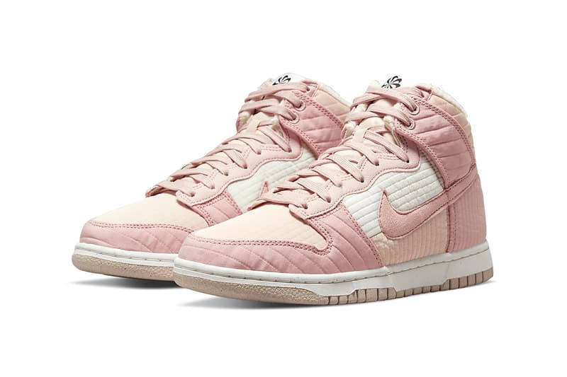 Nike Dunk High Toasty Pink White Womens Sneakers Shoes Kicks Footwear Sustainable Lateral