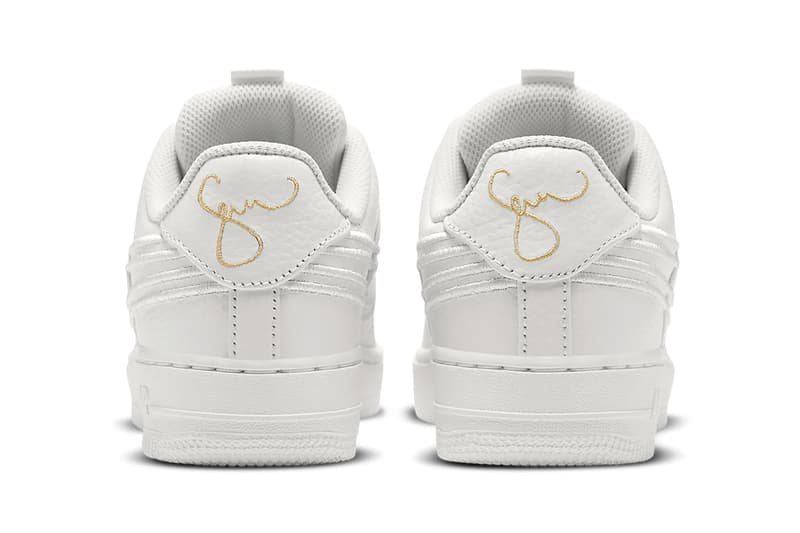 Serena Williams Nike Air Force 1 LXX Zip Sneakers Collaboration Footwear Kicks White Gold Heels