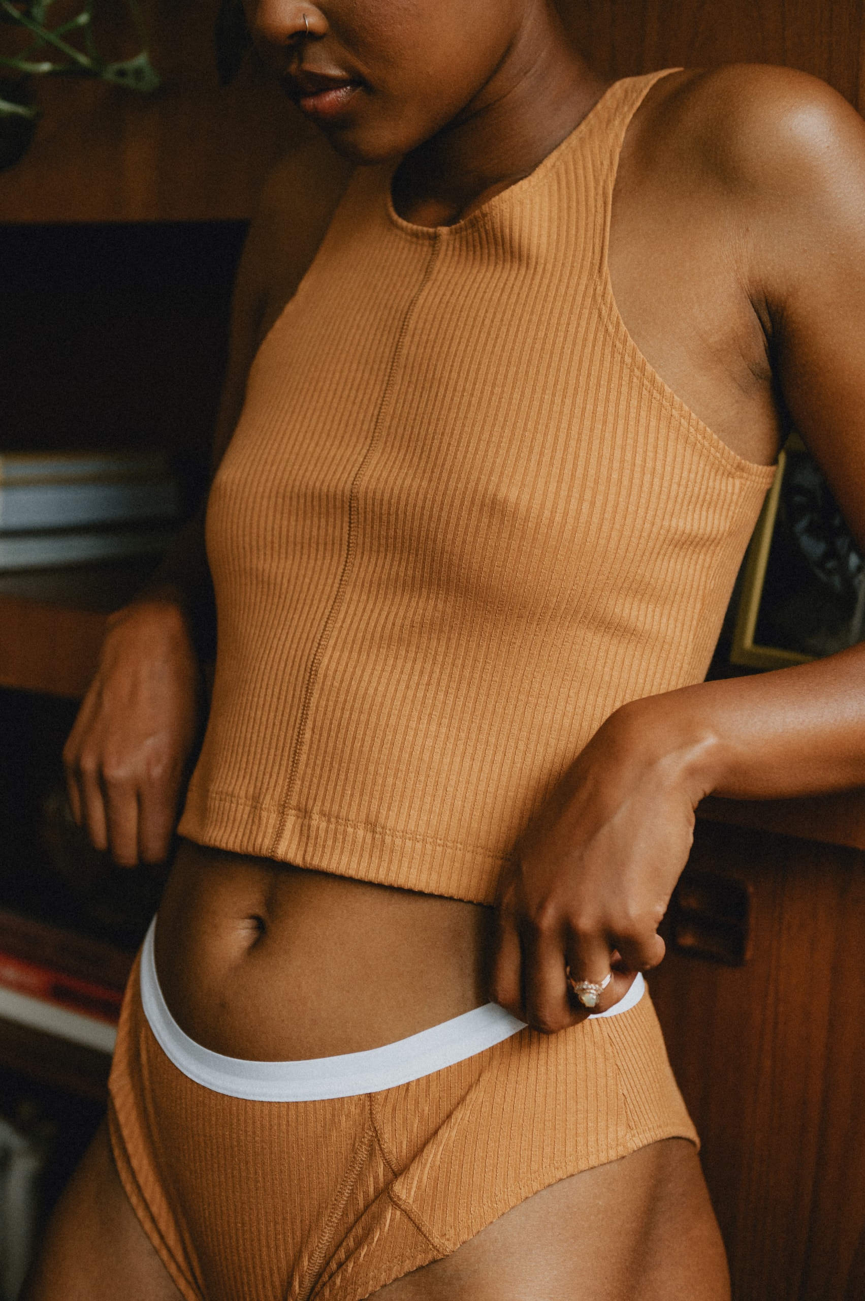 MARY YOUNG FW21 Collection caramel top and briefs