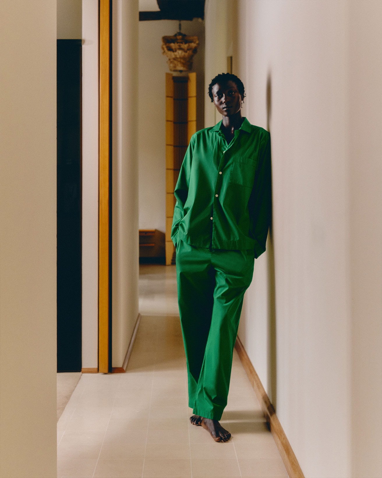Tekla Conifer Green Sleepwear Pajams Home Hallway
