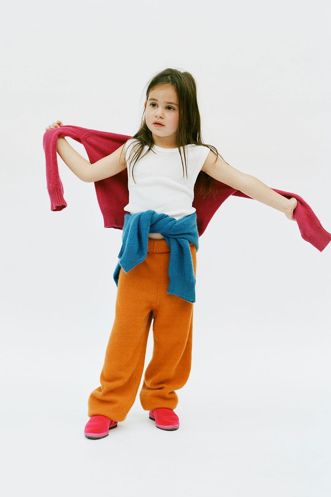 The Row Kids Childrenswear Capsule Collection T-shirt Sweater Pink Pants