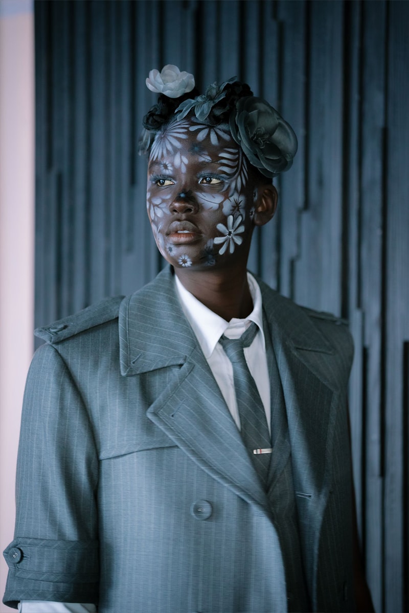 Thom Browne NYFW Spring/Summer 2022 SS22 Backstage Suit Tie Makeup
