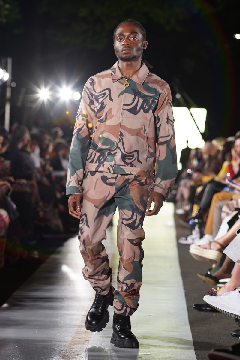 TIER Harlem's Fashion Row Runway Show New York NYFW Nigeria Ealey Victor James Esaīe Jean Simon Black Owned Brand Brooklyn Camo Jacket Pants Top