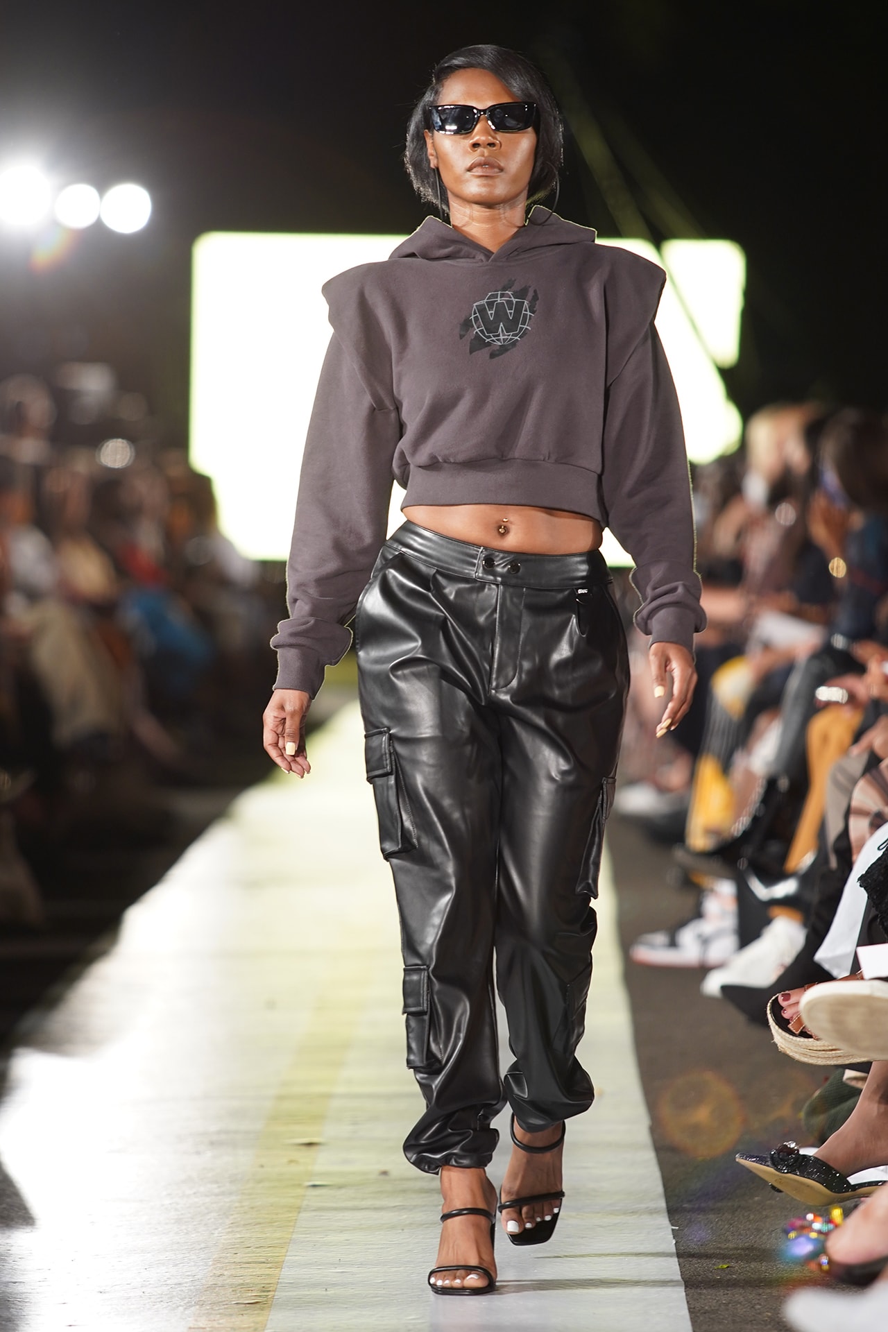 TIER Harlem's Fashion Row Runway Show New York NYFW Nigeria Ealey Victor James Esaīe Jean Simon Black Owned Brand Brooklyn Graphic Cropped Top Pants