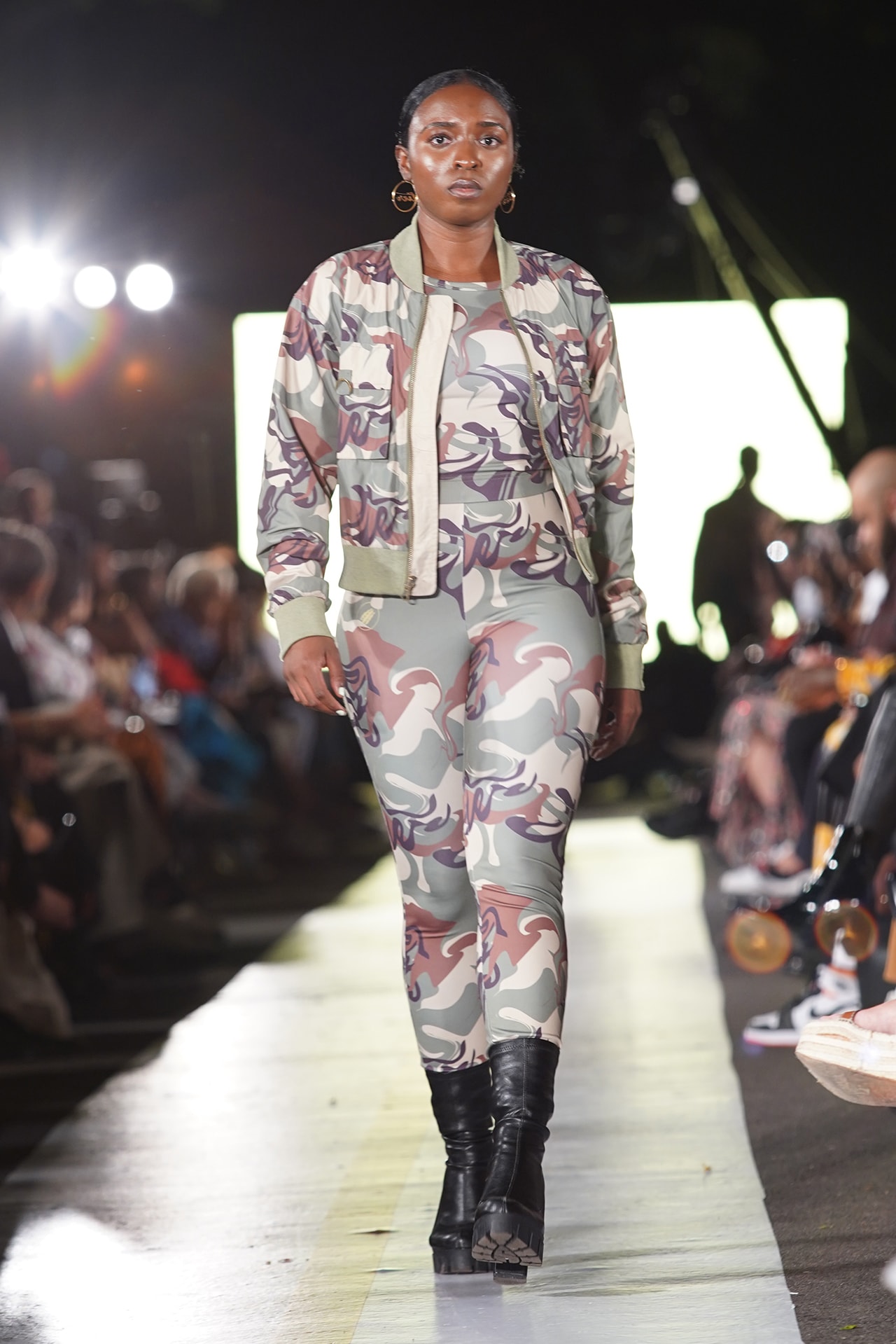 TIER Harlem's Fashion Row Runway Show New York NYFW Nigeria Ealey Victor James Esaīe Jean Simon Black Owned Brand Brooklyn Camo Jacket Pants