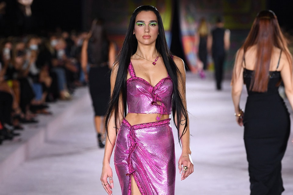 Dua Lipa in Versace's Fall/Winter 2021 Campaign