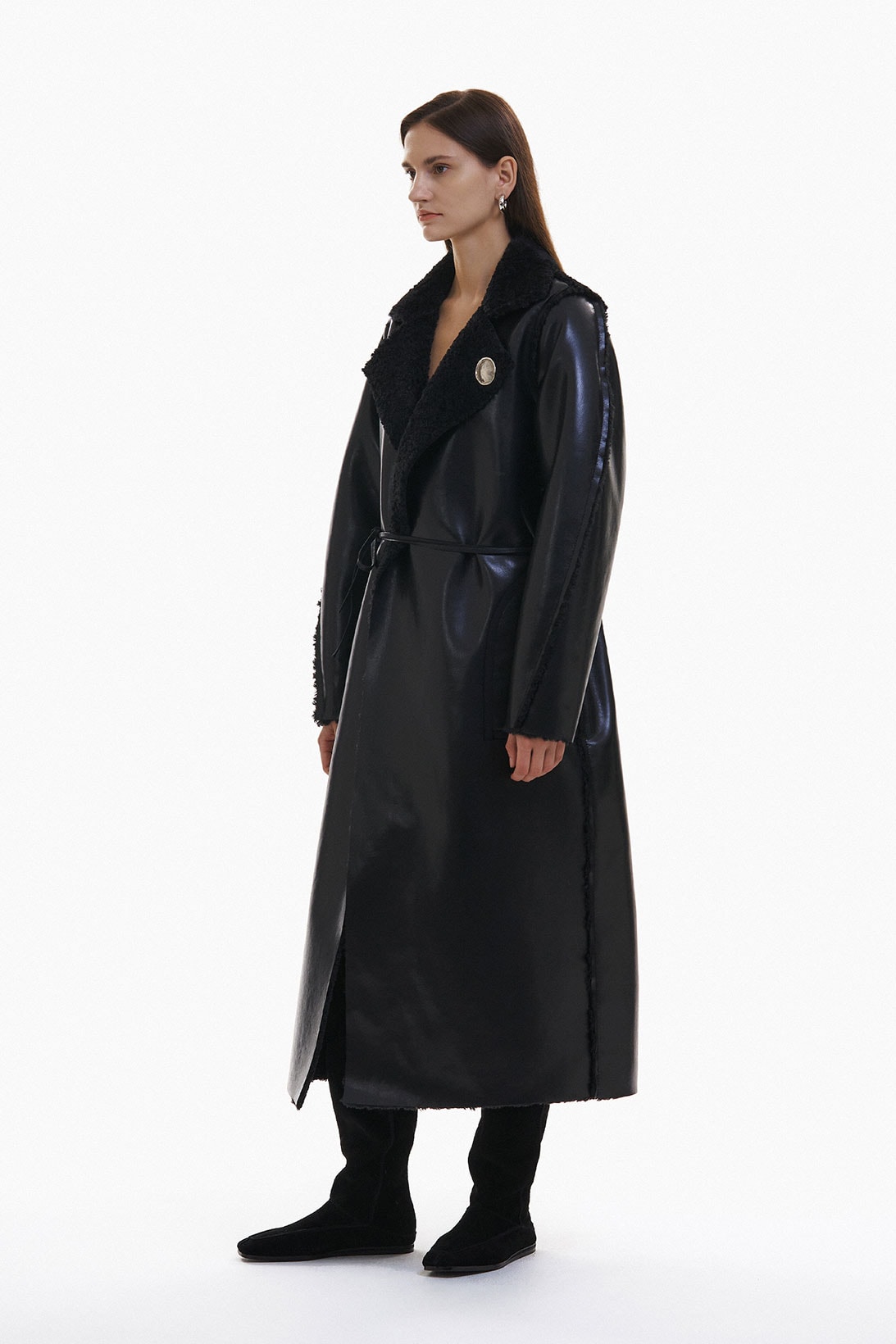 YUNSÉ Fall/Winter 2021 Collection Lookbook Tension and Relaxation Leather Coat Outerwear