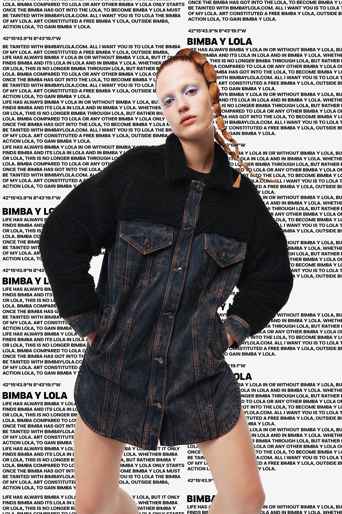 BIMBA Y LOLA Fall Winter 2021 FW21 Denim Jacket Fur